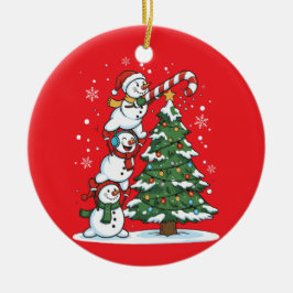 Funny Snowman Tree Decorating Ornament