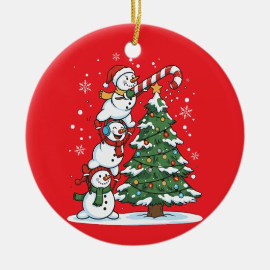 Funny Snowman Tree Decorating Ornament (Vorne)