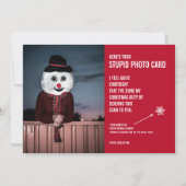 Funny Snowman Weihnachten Weihnachtskippe Fotokart (Vorderseite)