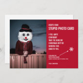 Funny Snowman Weihnachten Weihnachtskippe Fotokart (Vorne/Hinten)