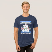 Funny Snowman Weihnachtsbaum Tri-Blend Shirt (Vorderseite voll)