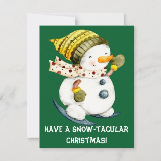 Funny Snowman Weihnachtskarte Feiertagskarte (Vorderseite)