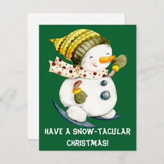 Funny Snowman Weihnachtskarte Feiertagskarte (Vorne/Hinten)