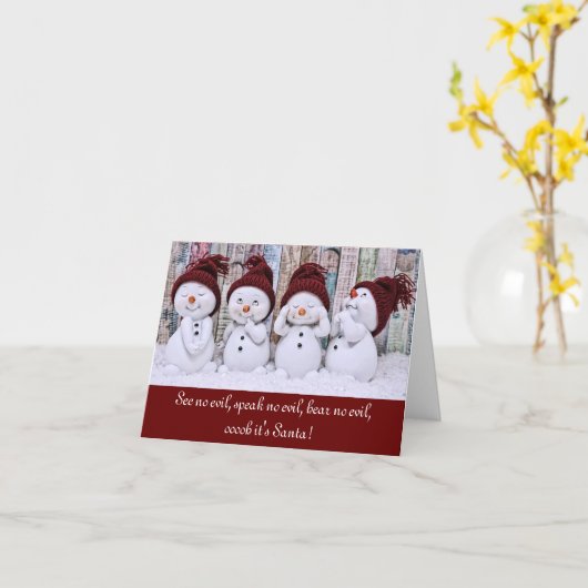 Funny Snowman Weihnachtskarte Karte (Gelbe Blume)