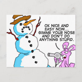 Funny Snowman Weihnachtspostcard Feiertagspostkarte