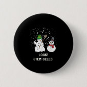 Funny Snowman Weihnachtswissenschaft Xmas Biologie Button (Vorderseite)
