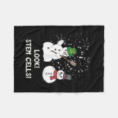 Funny Snowman Weihnachtswissenschaft Xmas Biologie Fleecedecke (Vorderseite (Horizontal))