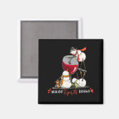 Funny Snowman Wine Christmas Holiday  Magnet (Vorderseite/Rückseite)