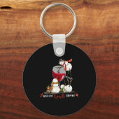 Funny Snowman Wine Christmas Holiday  Schlüsselanhänger (Vorderseite)