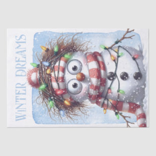 Funny Snowman Winter Weihnachtsbeleuchtung Seidenpapier