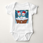 Funny Snowmen Baby Strampler (Vorderseite)