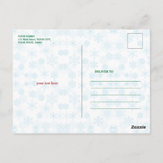 Funny Snowmen Frohe Weihnachtskristalle Snowflakes Postkarte (Rückseite)