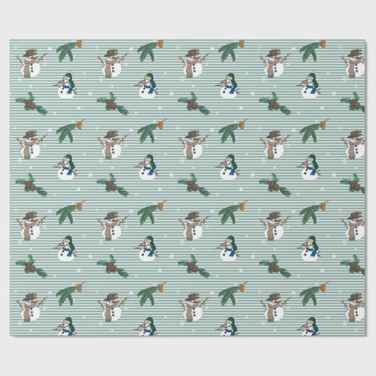 Funny Snowmen Geschenkpapier (Flach)