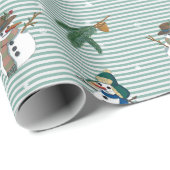 Funny Snowmen Geschenkpapier (Rolleneckpunkt)