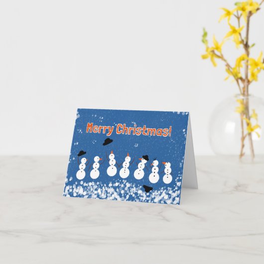 Funny Snowmen Karte (Gelbe Blume)