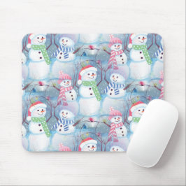 Funny Snowmen Weihnachtsbaum String Lights Muster Mousepad