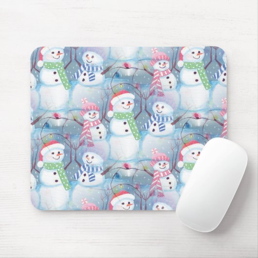 Funny Snowmen Weihnachtsbaum String Lights Muster Mousepad (Mit Mouse)