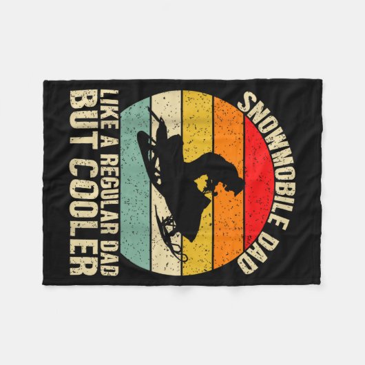 Funny Snowmobile Dad Like A Regular But Cooler Win Fleecedecke (Vorderseite (Horizontal))