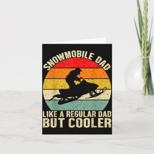 Funny Snowmobile Dad Like A Regular But Cooler Win Karte (Vorderseite)