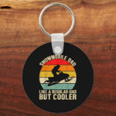 Funny Snowmobile Dad Like A Regular But Cooler Win Schlüsselanhänger (Vorderseite)