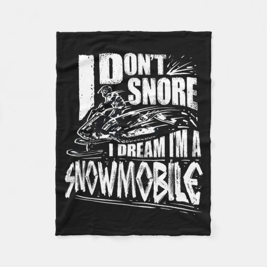 Funny Snowmobile Dream Snowmobile Driving  Fleecedecke (Vorderseite)