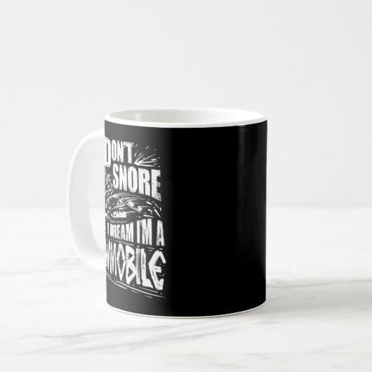Funny Snowmobile Dream Snowmobile Driving Kaffeetasse (Vorderseite Links)