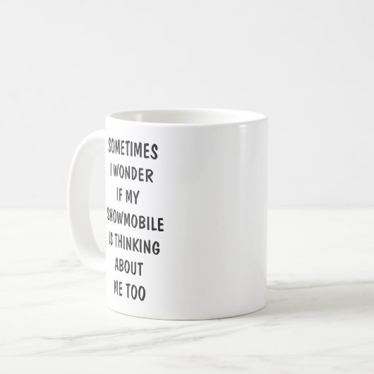 Funny Snowmobile Geschenk Kaffeetasse (Vorderseite Links)
