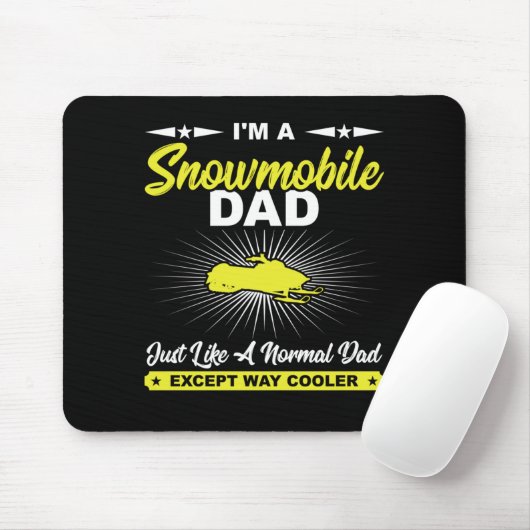Funny Snowmobile Vater Snowmobile Rider T - Shirt Mousepad (Mit Mouse)