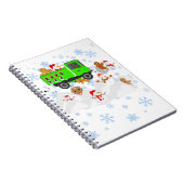 Funny Snowpflügen Snowmen und Lebkuchen Männer Notizblock (Rechte Seite)