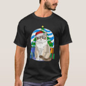 Funny Snowshoe Cat Santa Christmas Tree Decor T-Shirt (Vorderseite)