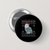 Funny Snowy Owl Ugi Weihnachtssüß Weihnachten Weih Button (Vorne & Hinten)