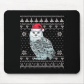 Funny Snowy Owl Ugi Weihnachtssüß Weihnachten Weih Mousepad (Vorne)