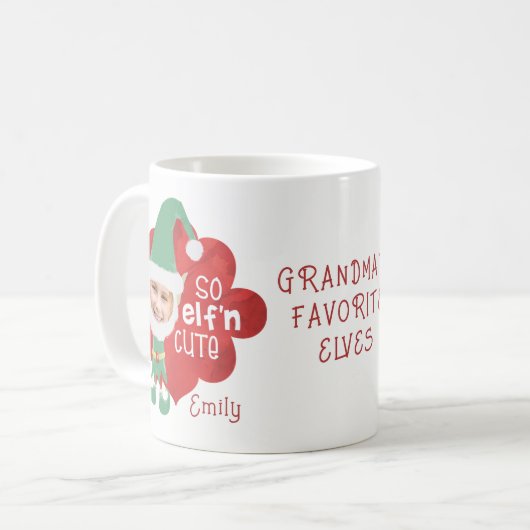 Funny SO ELF'n NIEDLICH Elf Foto Masken Personalis Kaffeetasse (Vorderseite Links)