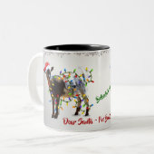 Funny SO Good Christmas Goat Zweifarbige Tasse (Vorderseite Links)