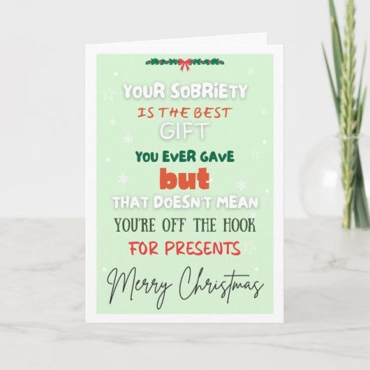 Funny Sobriety Christmas Card Karte (Vorderseite)