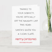 Funny Sobriety Christmas Card, Simple Sober Xmas Karte (Vorderseite)
