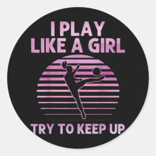 Funny Soccer Art for Girls - Fußball und Fußball - Runder Aufkleber
