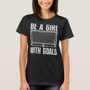 Funny Soccer Art for Girls Teens Damen Liebe Fußba T-Shirt