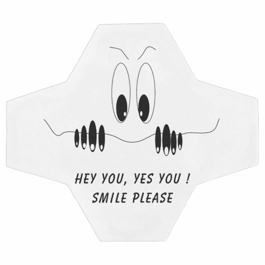 Funny Soccer Ball Geschenk Neugier Augen - Lächeln (Flach)