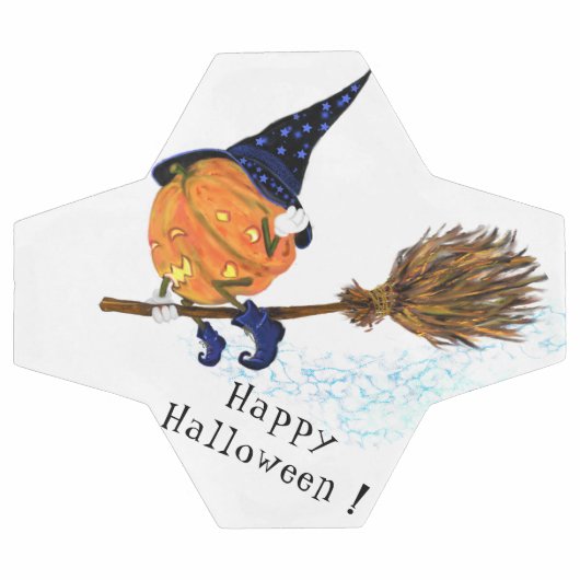 Funny Soccer Ball Halloween Hexenkürbis Flying (Flach)