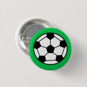 Funny Soccer Ball im grünen Hintergrund Button (Vorne & Hinten)