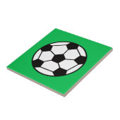 Funny Soccer Ball im grünen Hintergrund Fliese (Seite)