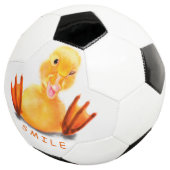Funny Soccer Ball mit Happy Duck - Benutzerdefinie (Dreiviertel)