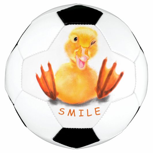 Funny Soccer Ball mit Happy Duck - Benutzerdefinie (Vorderseite)