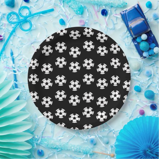 Funny Soccer Ball Pattern Pappteller (Party)