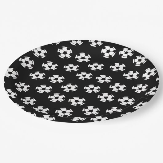 Funny Soccer Ball Pattern Pappteller (Schrägansicht)