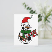 Funny Soccer Ball Snowman Weihnachten Cartoon (Stehend Vorderseite)