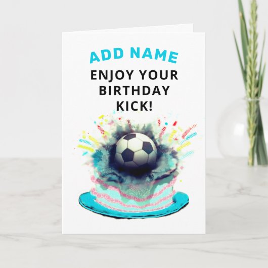 Funny Soccer Birthday Karte (Vorderseite)