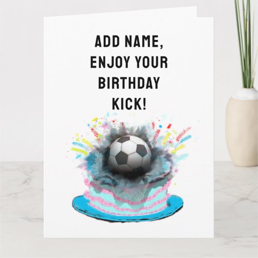 Funny Soccer Birthday Karte (Vorderseite)