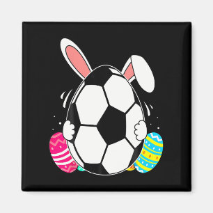 Funny Soccer Byll mit sonnigen Ohren Ostertag Männ Magnet